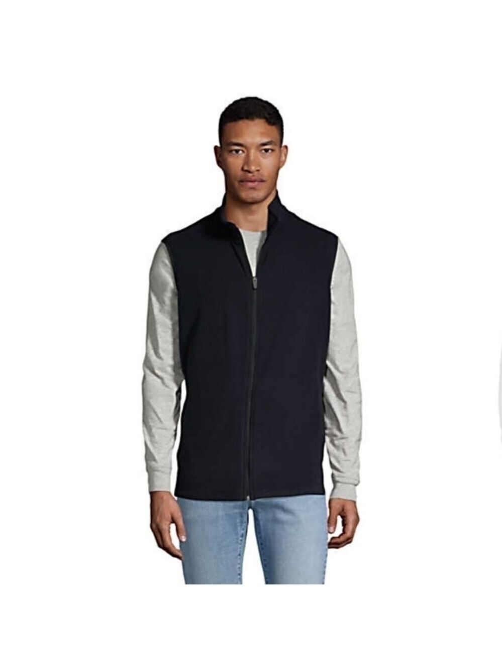 Lands End Men's Thermacheck Fleece Vest